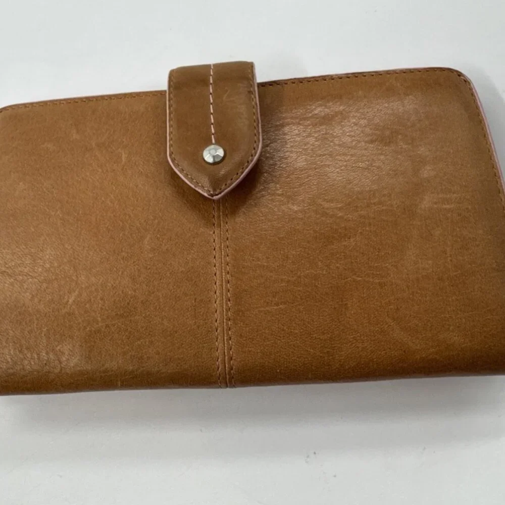 Sigrid Olsen Wallet Tan Leather Clutch Zip Pocket Cards Holder Money Pouch Lined - Picture 10 of 12
